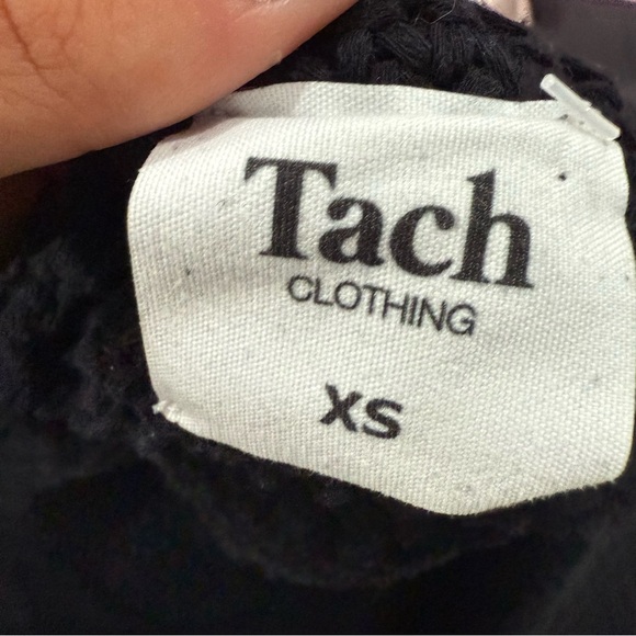 Tach Clothing Blouse Lara Crochet Knit Cutout Short Sleeve in Black - Picture 5 of 7